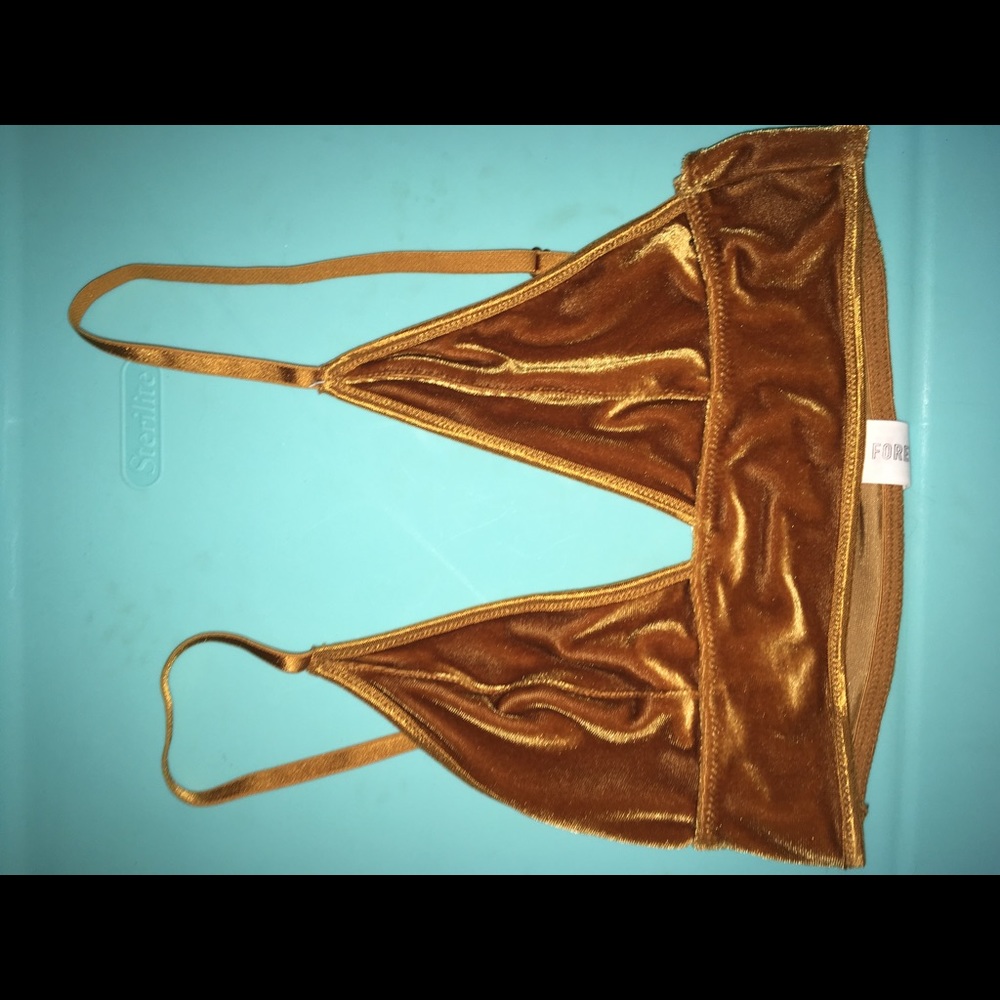 forever 21 gold velvet bralette ** never worn